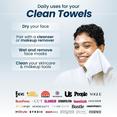 Clean Skin Club Luxe Bamboo box with Drawer + 50 XL Towels