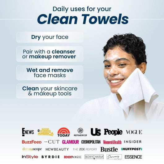 Clean Skin Club Luxe Bamboo box with Drawer + 50 XL Towels